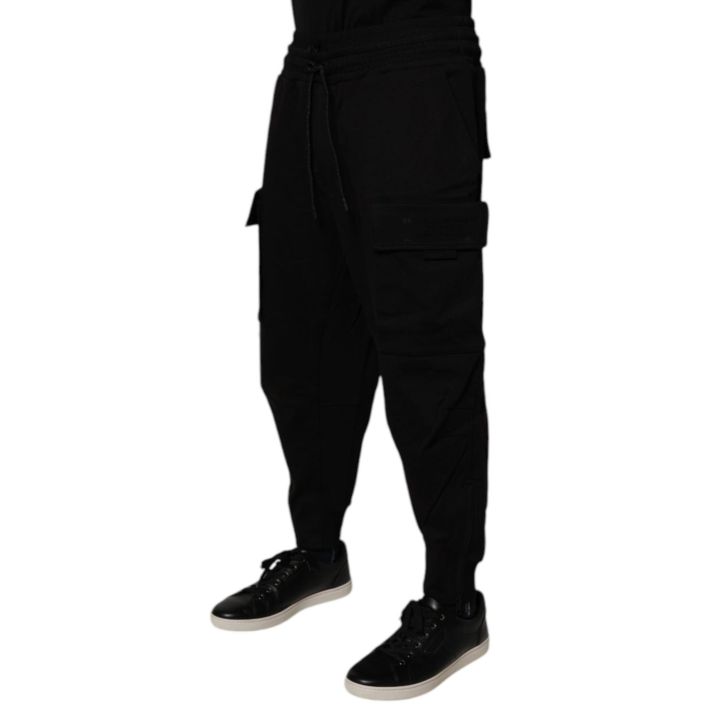 Dolce & Gabbana Black Cotton Men Cargo Jogger Sweatpants Pants