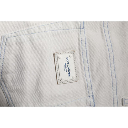 Dolce & Gabbana White Cotton Stretch Skinny Slim Denim Jeans