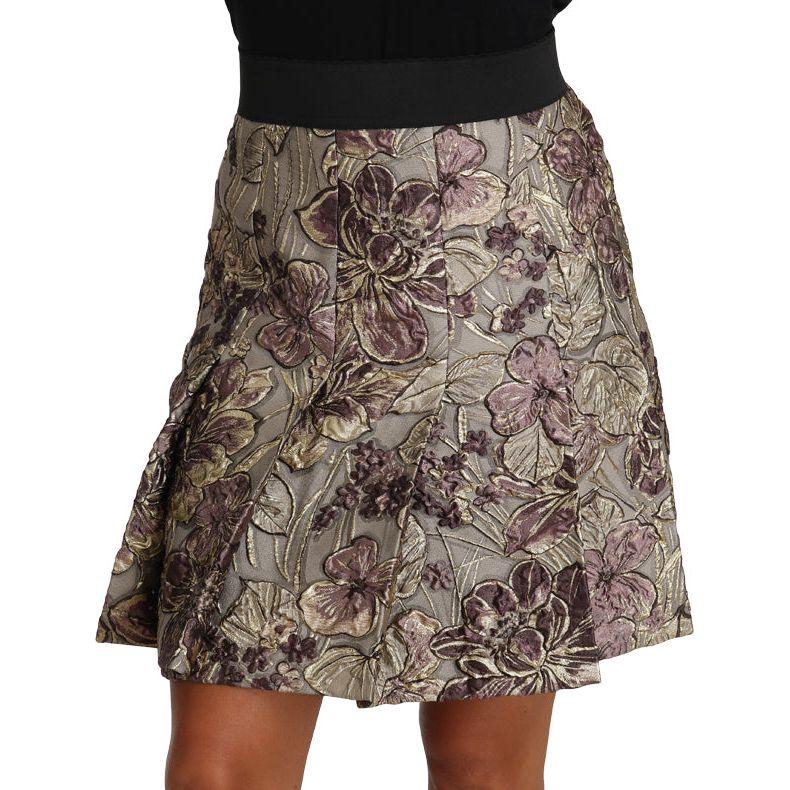 Dolce & Gabbana A-Line Mini Floral Print Jaquard Skirt Skirt