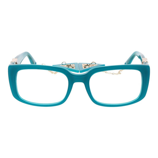 Guess Turquoise Women Glasses Frame with cat eye style, acetate material, full rim, demo lenses, and branded case included.