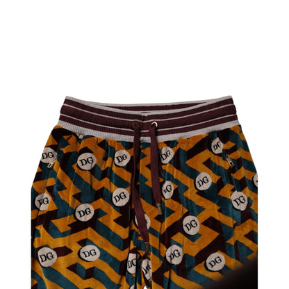 Dolce & Gabbana Multicolor Logo Monogram Jogger Sweatpants Pants