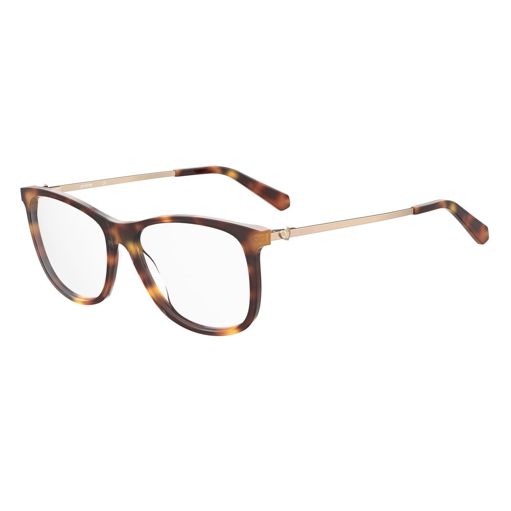 Love Moschino Brown Acetate Frames, Women's MOL589-05L glasses with Havana color, size 55-15-140 mm, acetate material.