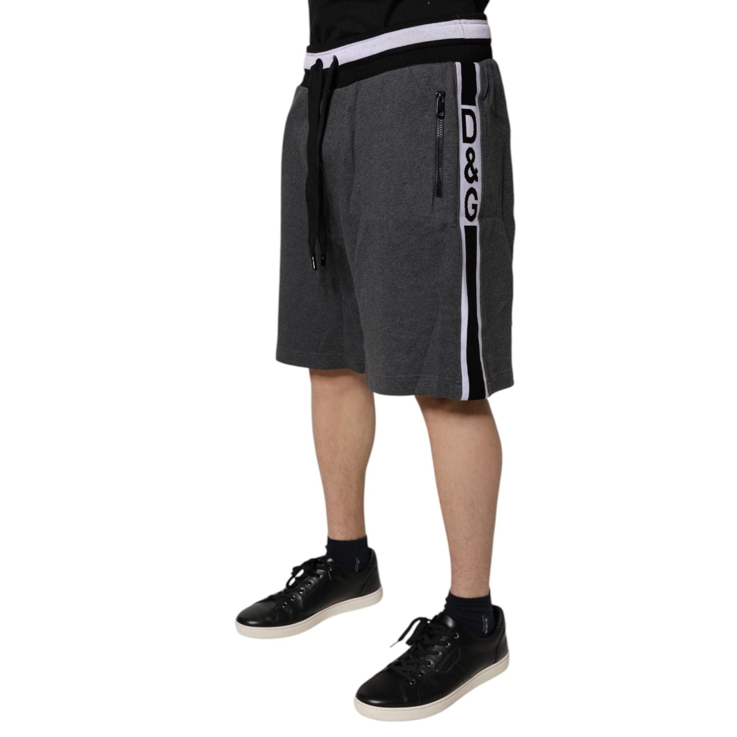 Dolce & Gabbana Dark Gray Cotton Bermuda Sweatshorts Shorts