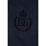 Dolce & Gabbana Dark Blue Cotton Crown Collared Polo T-shirt