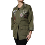 Dolce & Gabbana Military Green Queen Embellished Coat Jacket