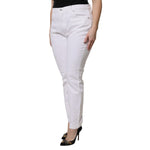 Dolce & Gabbana White Cotton Mid Waist Skinny Denim Jeans
