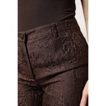 Dolce & Gabbana Brown Floral Brocade Mid Waist Mini Short