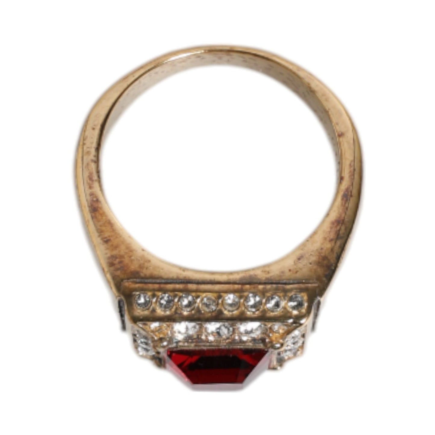 Dolce & Gabbana Gold Tone Sterling Silver 925 Crystals Ring