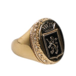 Dolce & Gabbana Gold Tone Engraved Logo Two Color Jewelry Ring