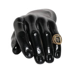 Dolce & Gabbana Gold Tone Engraved Logo Two Color Jewelry Ring
