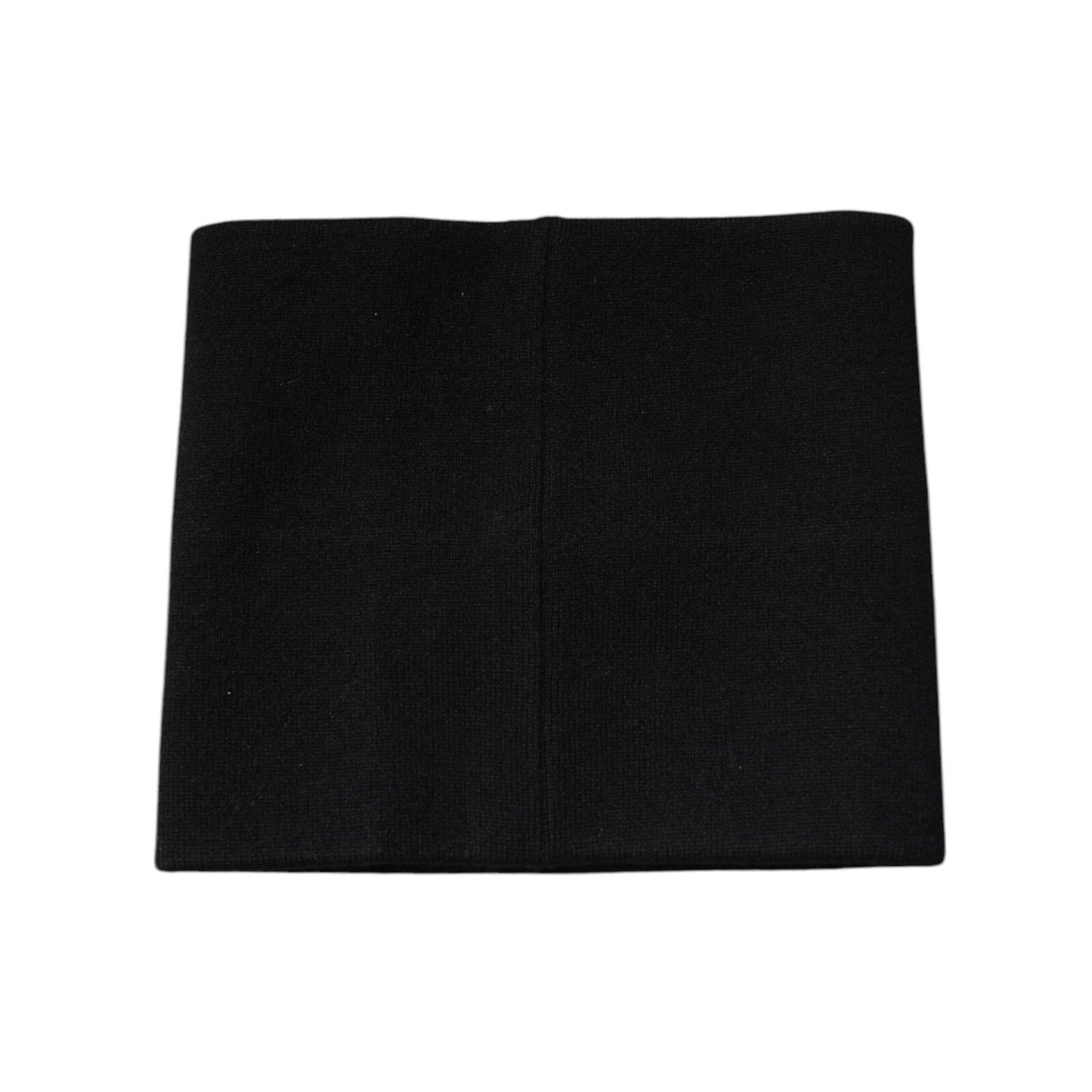 Dolce & Gabbana Black Cashmere Knitted Square Handkerchief Scarf