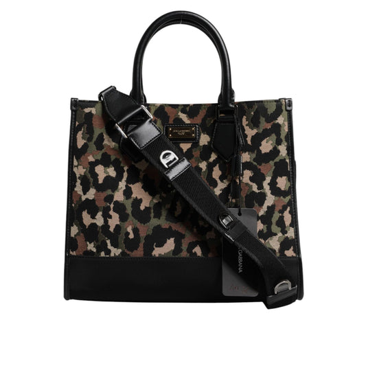 Dolce & Gabbana Multicolor Leopard Shopping Tote Shoulder Bag