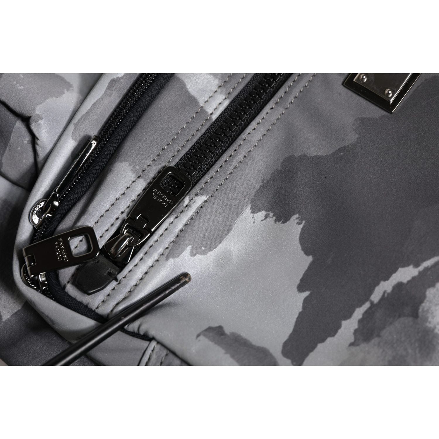 Dolce & Gabbana Black Camouflage Shoulder Strap Logo Plaque Bag