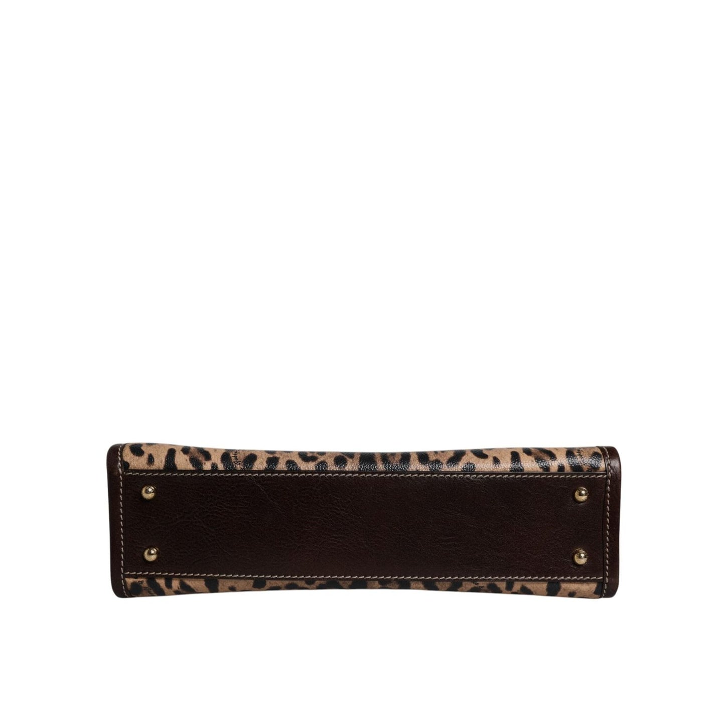 Dolce & Gabbana Brown Leopard Leather Shoulder Strap Tote Bag