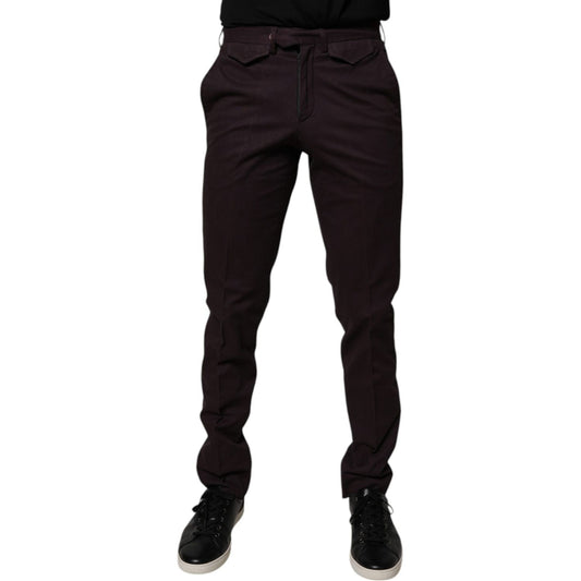 BENCIVENGA Brown Pure Cotton Slim Fit Men Dress Pants PAN71853-46