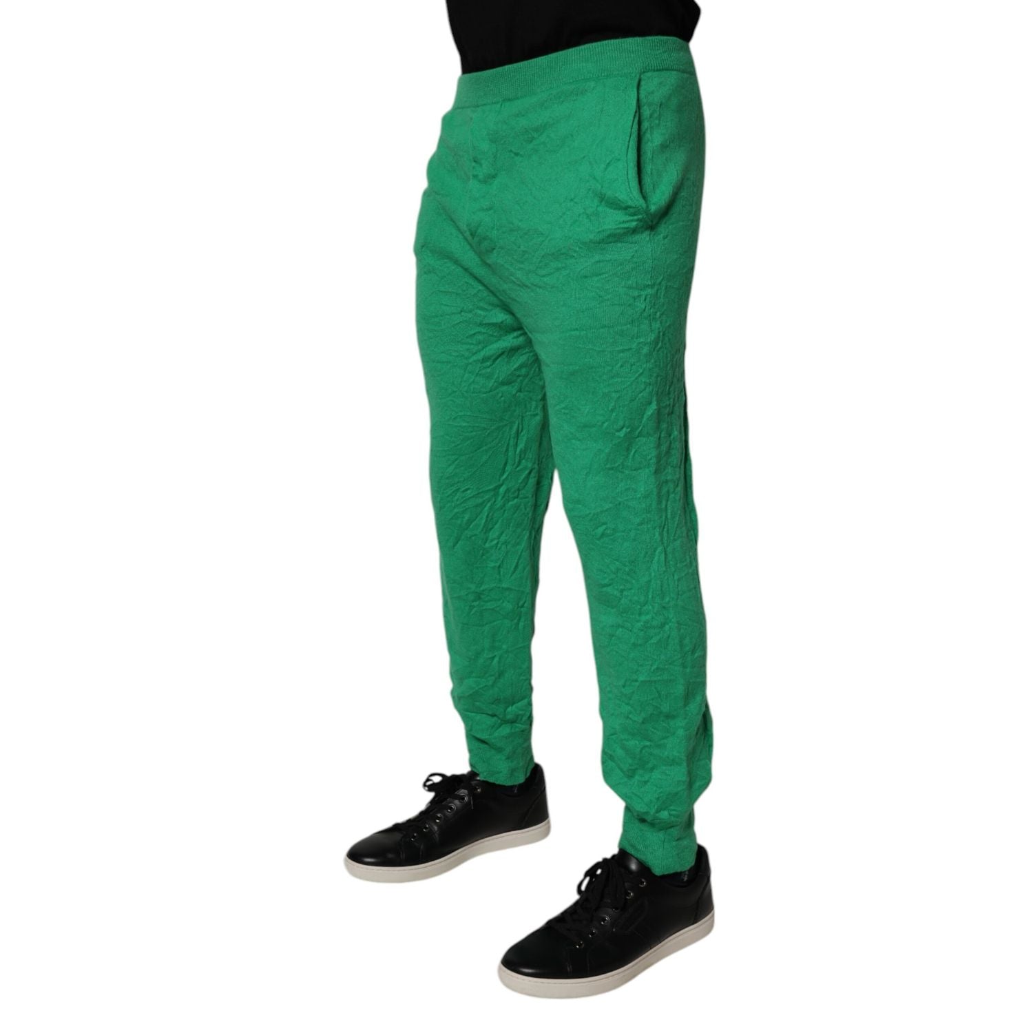 Dsquared² Green Cotton Elastic Waist Men Casual Pants