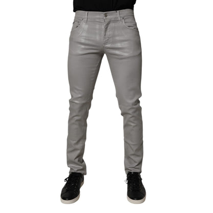 Dolce & Gabbana Gray Cotton Stretch Men Slim Fit Denim Jeans