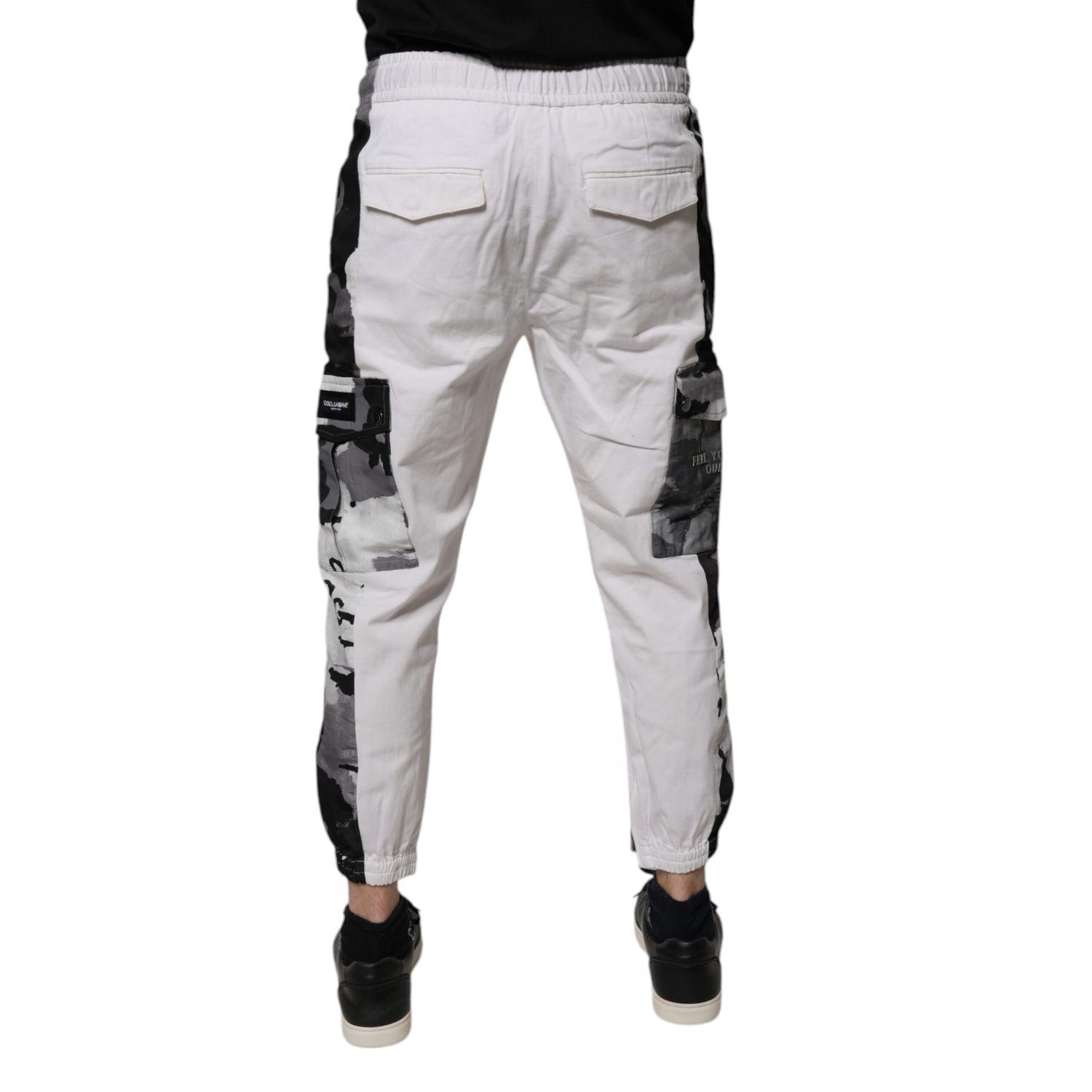 Dolce & Gabbana White Cotton Cargo Jogger Sweatpants Pants