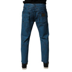 Dolce & Gabbana Blue Tie Dye Cotton Skinny Men Denim Jeans