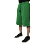 Dolce & Gabbana Green Cotton Men Sweatshorts Bermuda Shorts