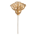 Dolce & Gabbana Gold Tone Red Crystal Embellish 925 Sterling Silver Pin