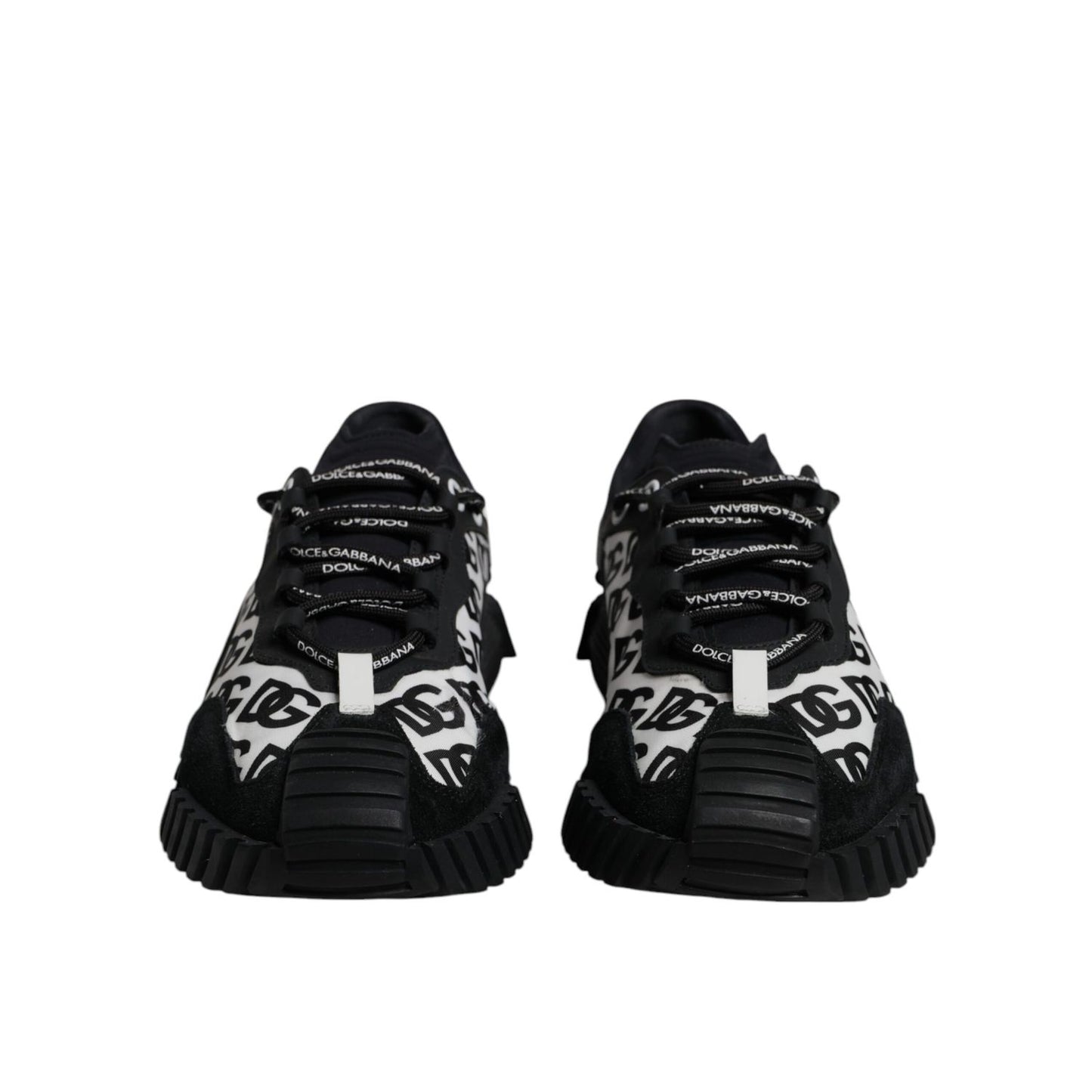 Dolce & Gabbana Black Logo Lace Up Low Top NS1 Sneakers Shoes