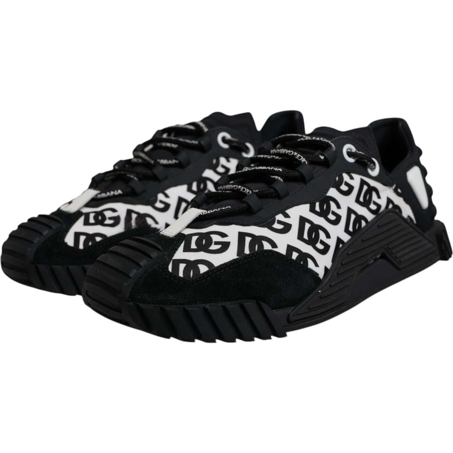Dolce & Gabbana Black Logo Lace Up Low Top NS1 Sneakers Shoes