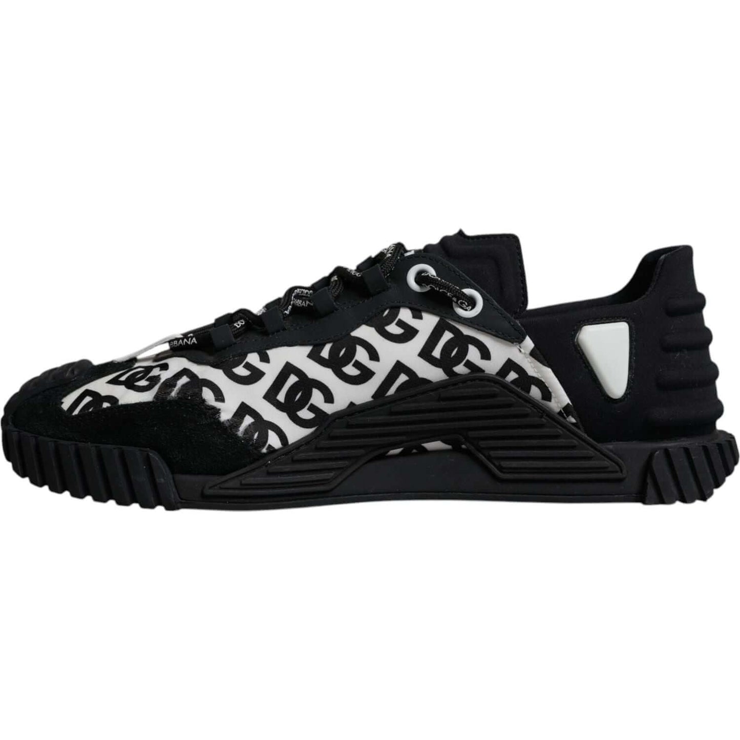 Dolce & Gabbana Black Logo Lace Up Low Top NS1 Sneakers Shoes