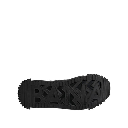 Dolce & Gabbana Black Logo Lace Up Low Top NS1 Sneakers Shoes