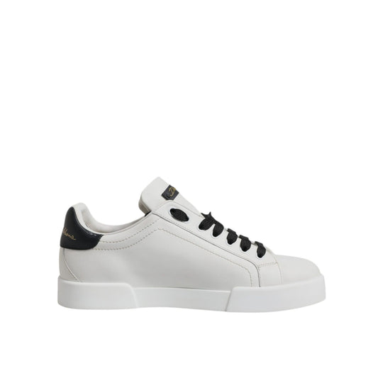 Dolce & Gabbana White Leather DG Logo Low Top Sneakers Shoes MV7215-42