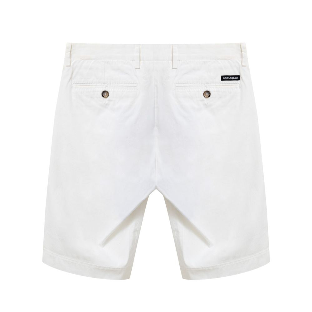 Dolce & Gabbana White Cotton Bermuda Shorts