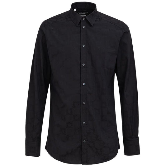 Dolce & Gabbana Black Cotton Dress Shirt