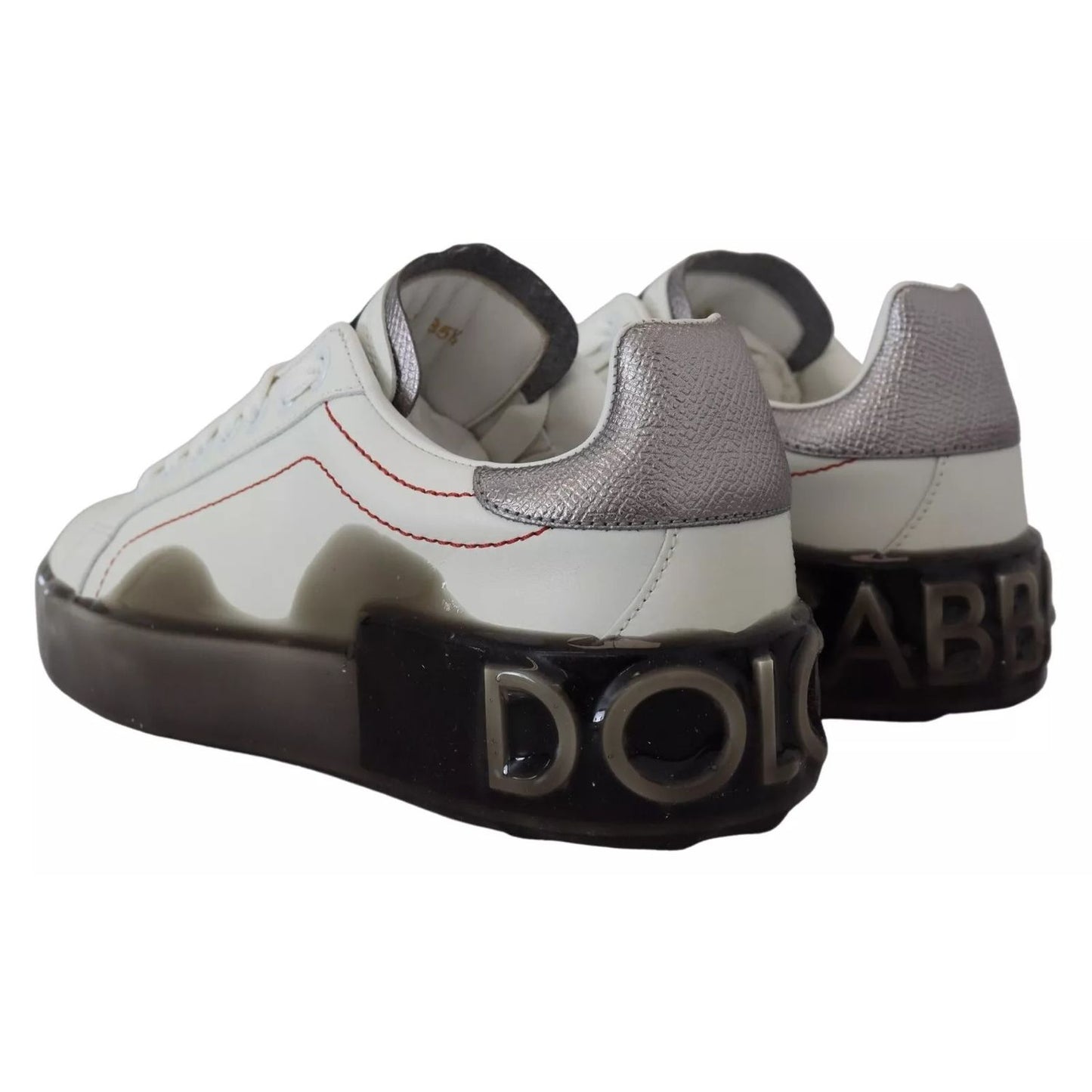 Dolce & Gabbana White Leather Portofino Sneakers Shoes