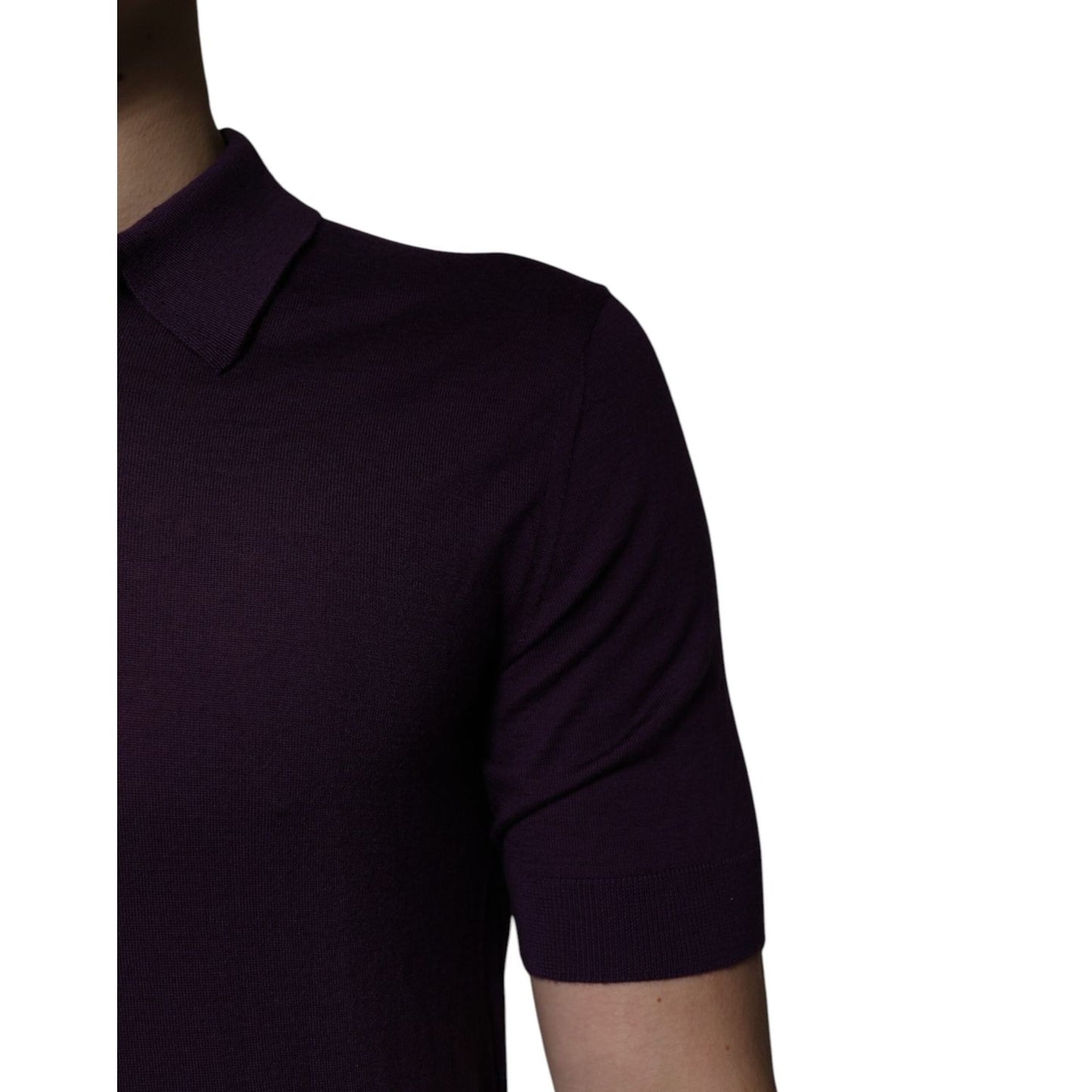 Dolce & Gabbana Violet Cashmere Collared Polo T-shirt