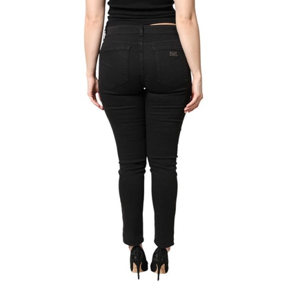 Dolce & Gabbana Black Cotton Mid Waisted Skinny Denim Jeans