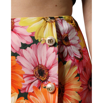 Dolce & Gabbana Multicolor Floral High Waist Mini Skirt
