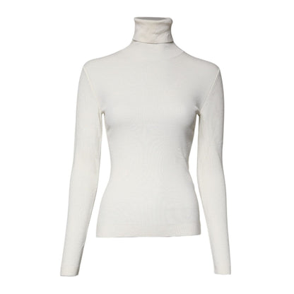 Dolce & Gabbana Cream Long Sleeves Turtleneck Slim Sweater
