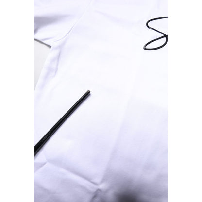 Dolce & Gabbana White Printed Cotton Round Neck Top T-shirt