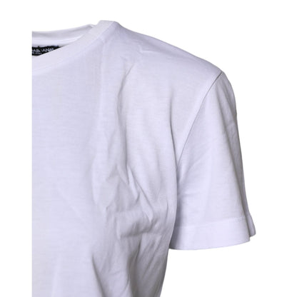 Dolce & Gabbana White Short Sleeves Round Neck Top T-shirt
