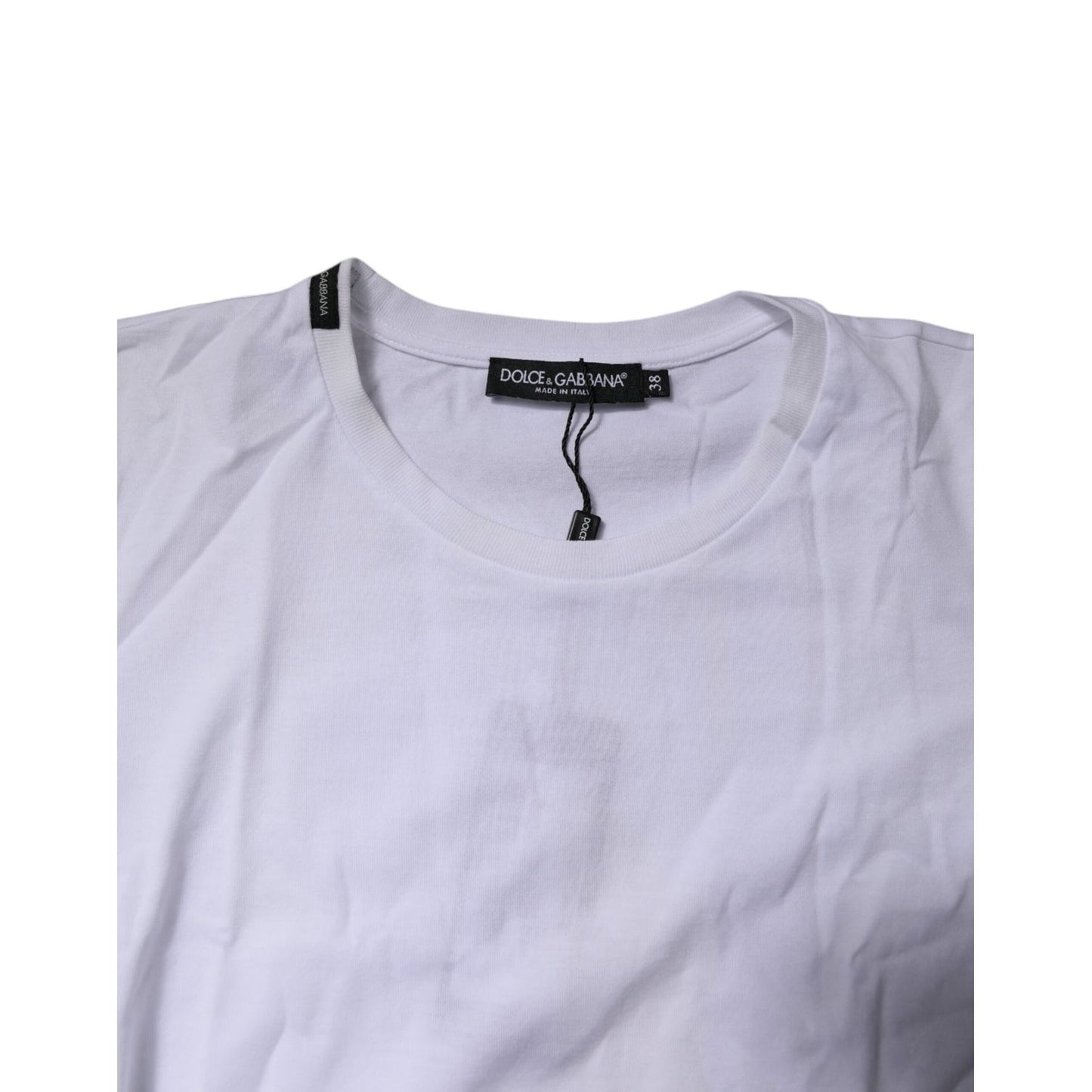 Dolce & Gabbana White Short Sleeves Round Neck Top T-shirt
