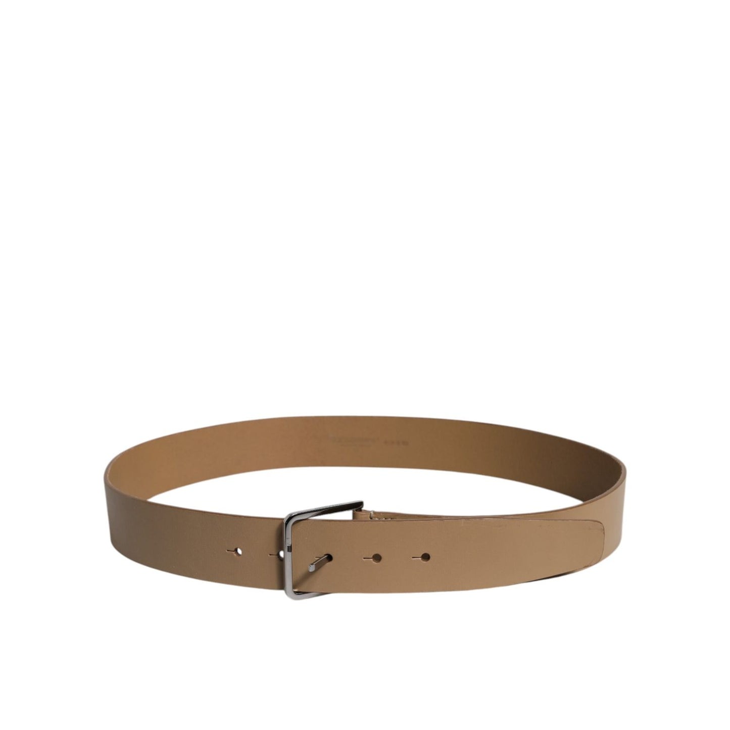 Dolce & Gabbana Brown Leather Classic Metal Logo Buckle Belt