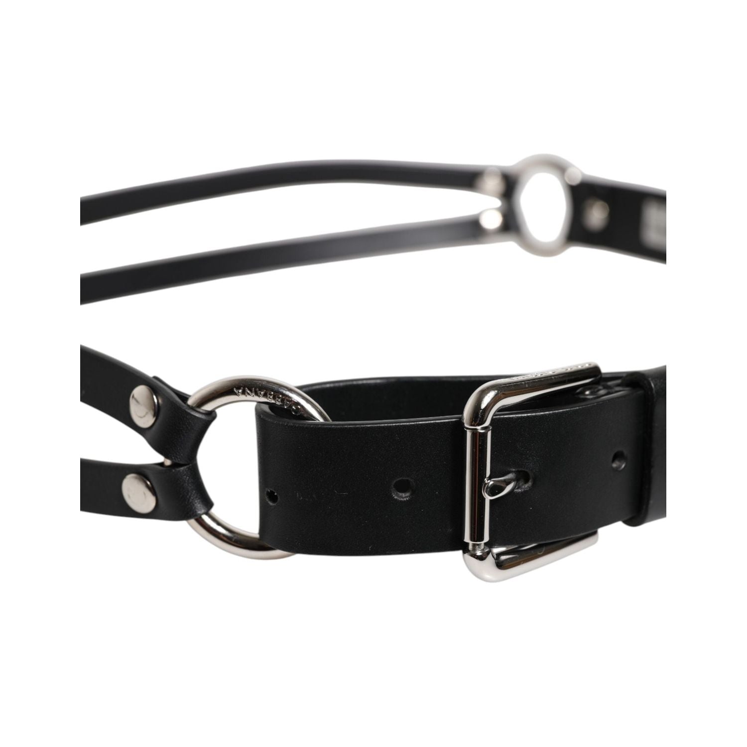 Dolce & Gabbana Black Leather Classic Metal Logo Buckle Belt