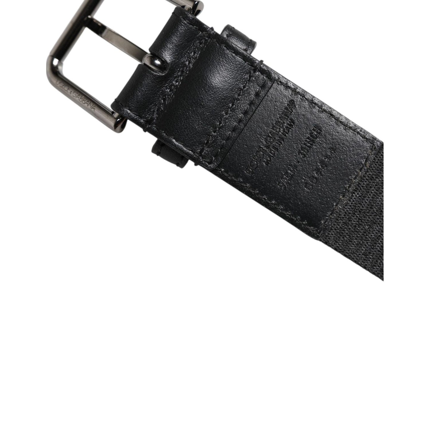 Dolce & Gabbana Black Leather Classic Metal Logo Buckle Belt