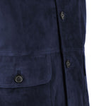 Emilio Romanelli Blue Calfskin Men Bomber Jacket
