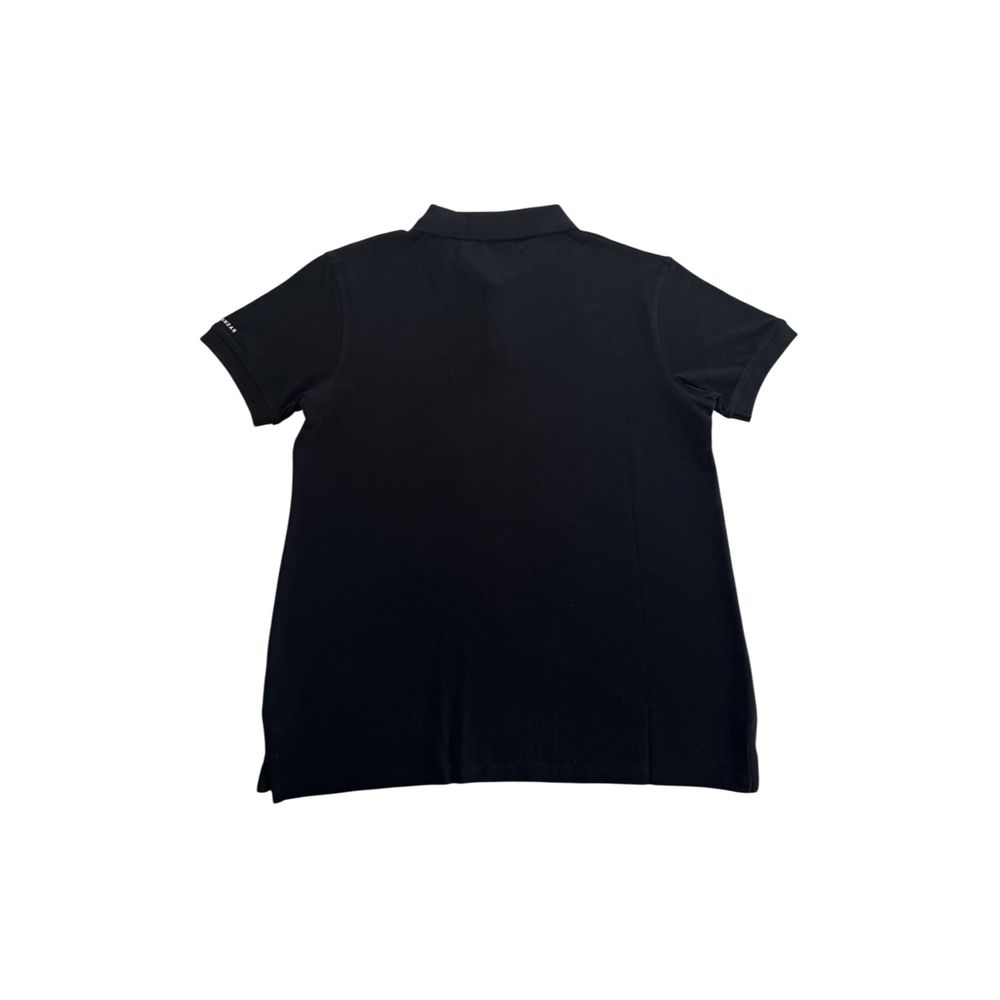 Trussardi Beachwear Black Cotton Men Polo Shirt