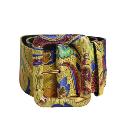 Dolce & Gabbana Multicolor Floral Jacquard Wide Waist Belt