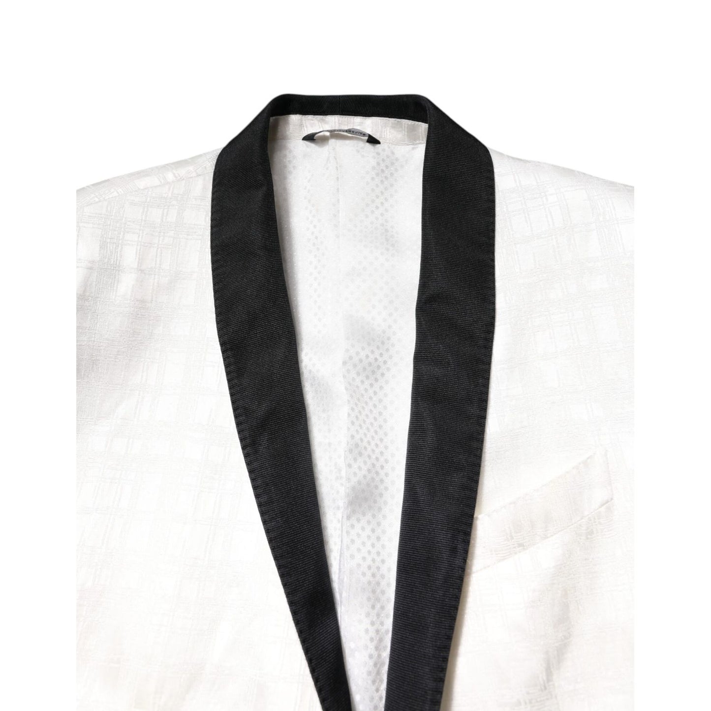 Dolce & Gabbana White Black Single Breasted Coat Blazer Suit