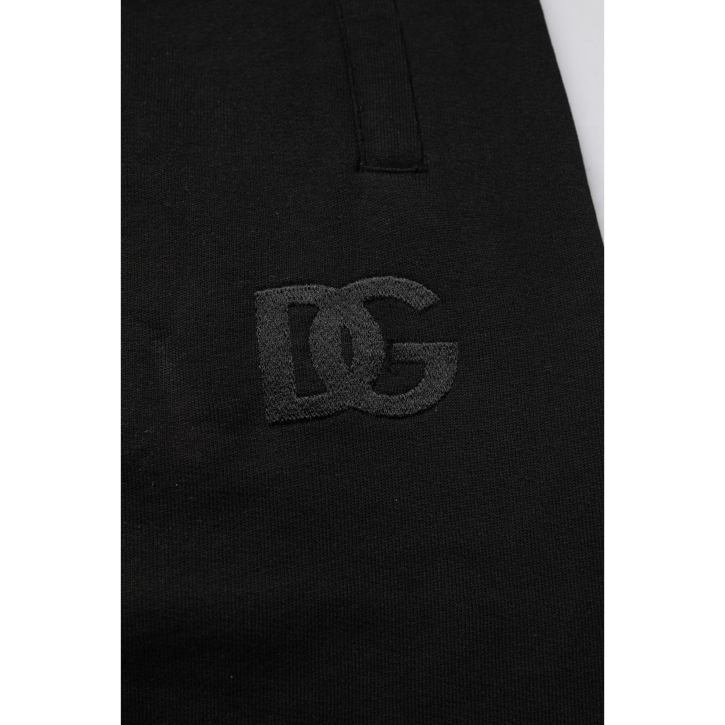 Dolce & Gabbana Black Cotton Mid Waist Jogger Sweatpants Pants