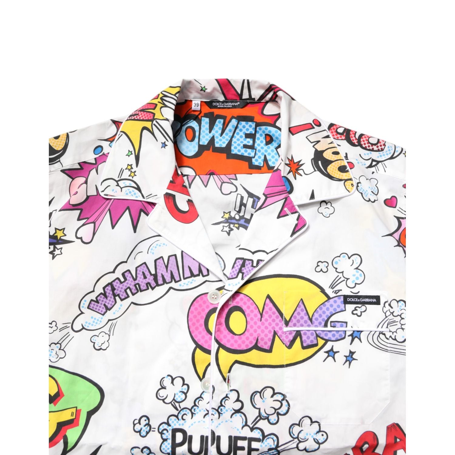 Dolce & Gabbana White Cartoon Print Cotton Men Pajama Set Sleepwear