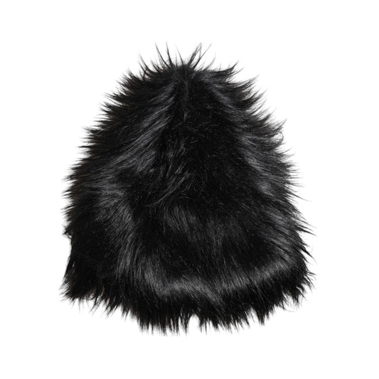 Dolce & Gabbana Black Acrylic Fur Womens Bucket Hat
